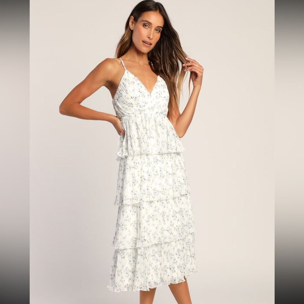 Floral Plisse Dress, Lulus